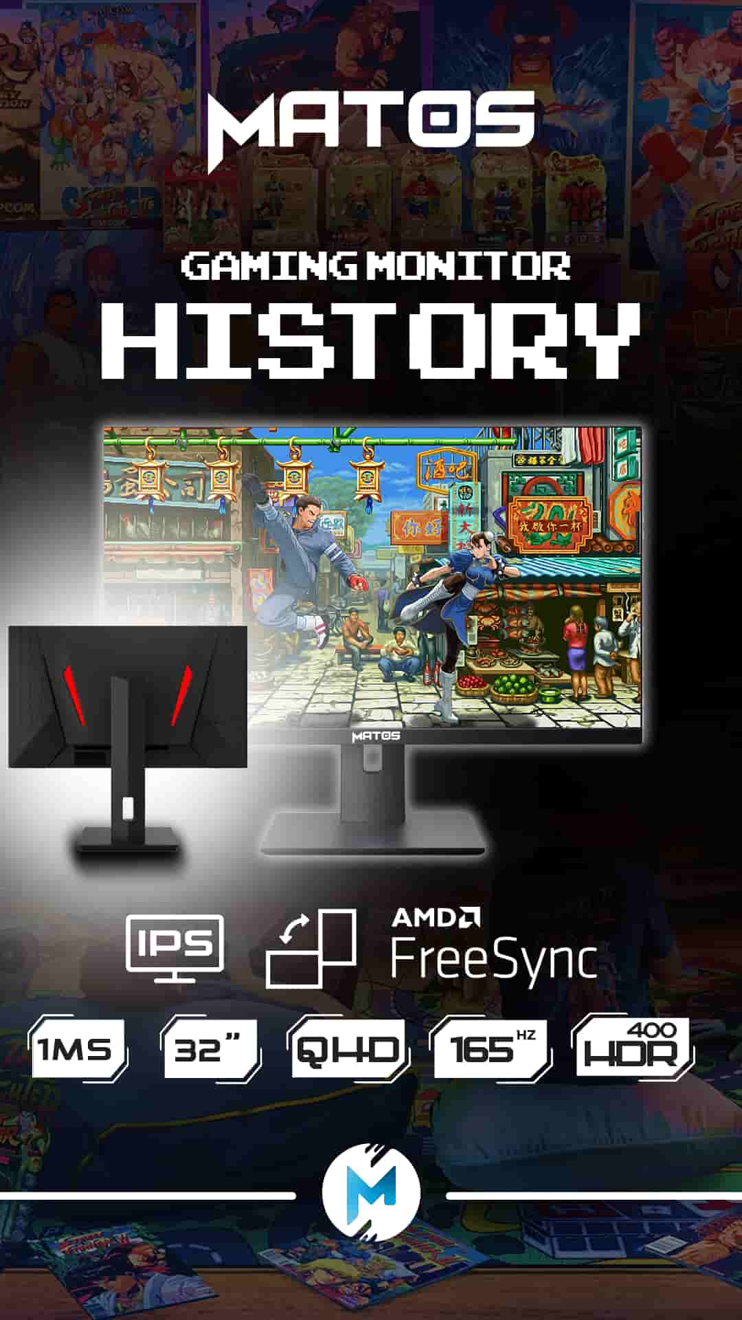 MONITEUR MATOS LS34 HISTORY 165HZ IPS 32 POUCE 2K